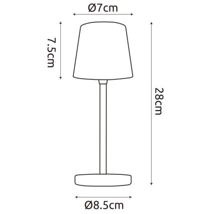 Globo - Candeeiro de mesa LED tátil para exterior flexível com regulação LED/2W/5V 3000/4000/6000K 2200 mAh IP44 creme