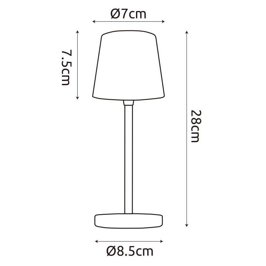 Globo - Candeeiro de mesa LED tátil para exterior flexível com regulação LED/2W/5V 3000/4000/6000K 2200 mAh IP44 branco