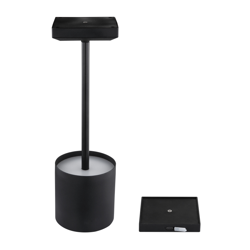 Globo - Lâmpada de Mesa LED Dimerizável Recarregável com Toque LED/1,5W/5V 2200 mAh preta