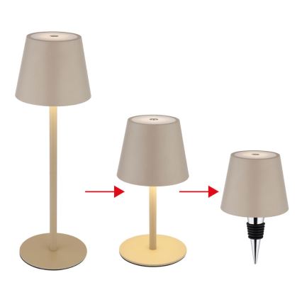 Globo - Lâmpada de mesa exterior LED recarregável com controlo tátil e regulável LED/3W/5V 3000/4000/5000K IP54 1800 mAh