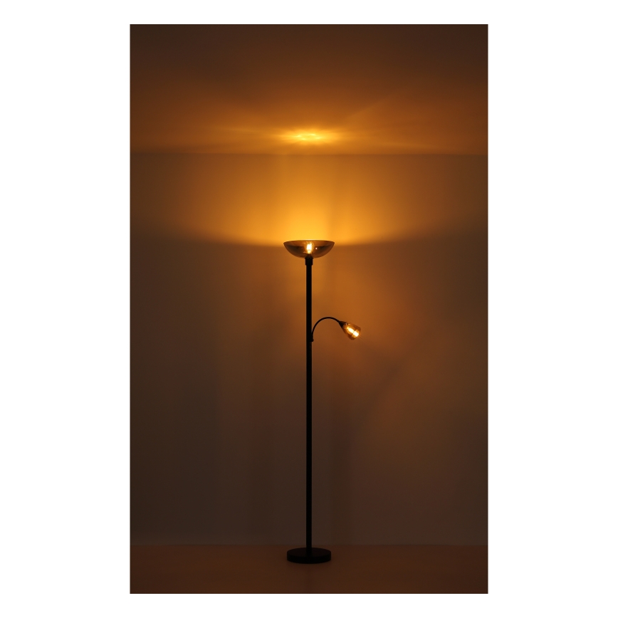 Globo - Candeeiro de chão 1xE27/60W/230V + 1xE14/40W