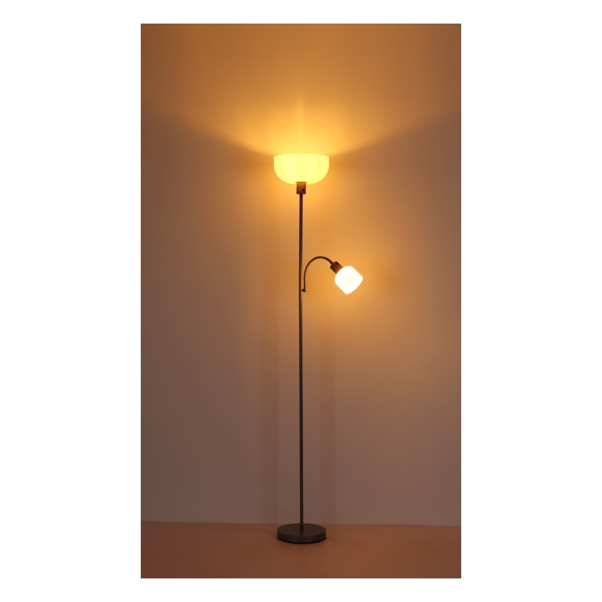 Globo - Candeeiro de chão 1xE27/40W/230V + 1xE14/25W