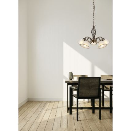 Globo - Candeeiro suspenso com corrente ODIN 5xE27/60W/230V