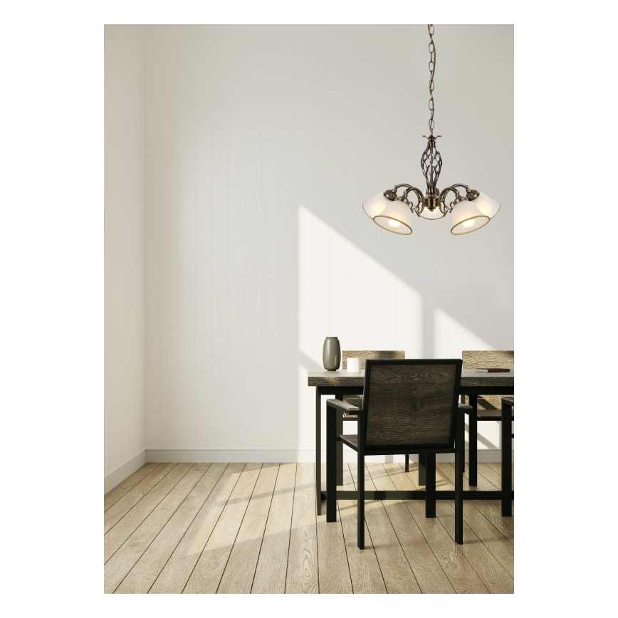 Globo - Candeeiro suspenso com corrente ODIN 5xE27/60W/230V