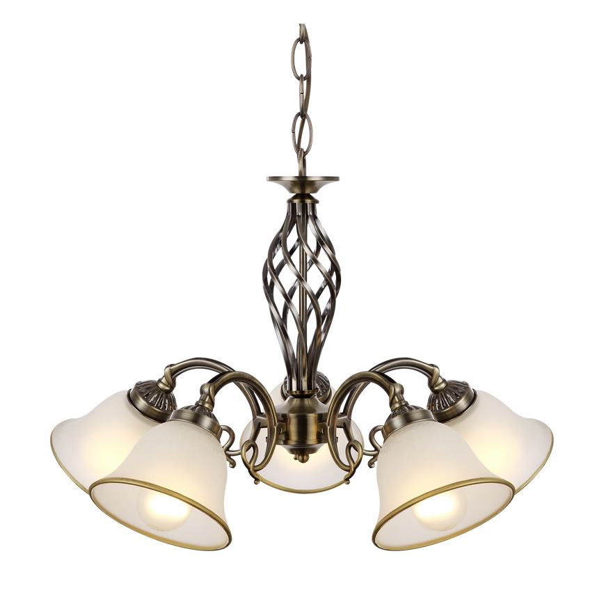 Globo - Candeeiro suspenso com corrente ODIN 5xE27/60W/230V