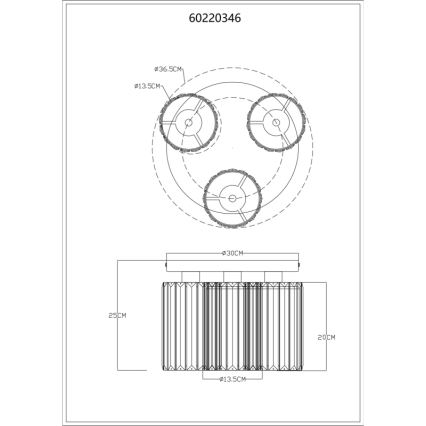 Globo - Iluminação de teto 3xE27/60W/230V diâmetro 35 cm