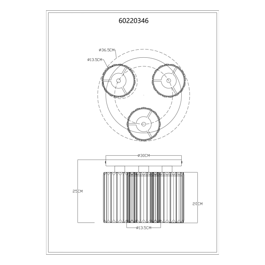 Globo - Iluminação de teto 3xE27/60W/230V diâmetro 35 cm