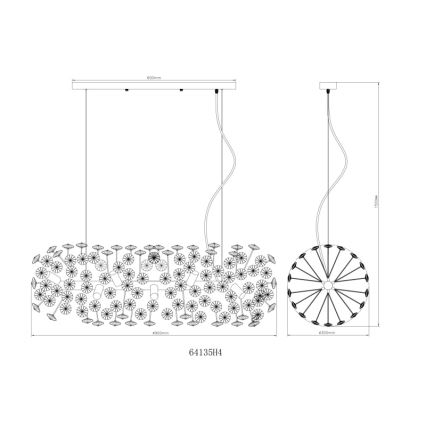 Globo - Lustre LED suspenso por cabo 12xG9/3,5W/230V dourado