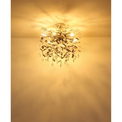 Globo - Lustre de haste 6xE14/40W/230V prateado