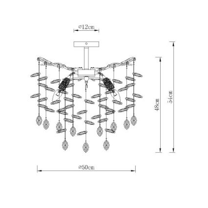 Globo - Lustre de haste 6xE14/40W/230V prateado