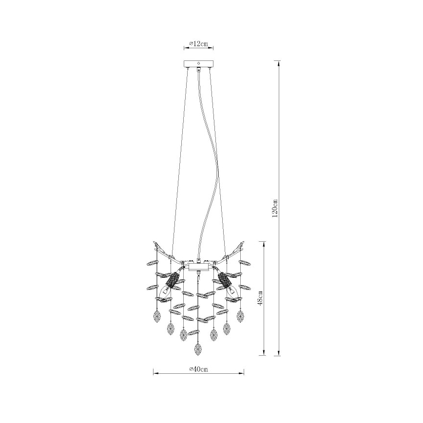 Globo - Lustre pendente com cabo 4xE14/40W/230V prateado