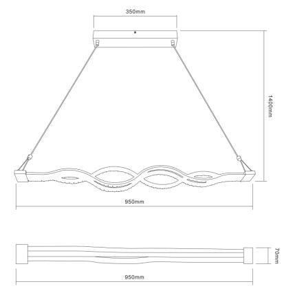 Globo - Candelabro num fio fosco LED 1xLED/30W/230V + controlo remoto