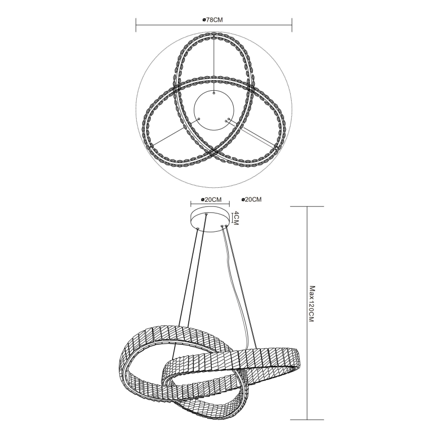 Globo - Candeeiro suspenso LED com regulação LED/110W/230V 2700-6000K diâmetro 78 cm + comando