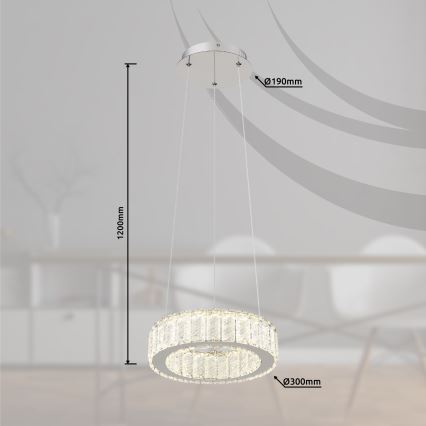 Globo - Candeeiro suspenso LED com regulação LED/30W/230V 2700-6000K diâmetro 30 cm + comando