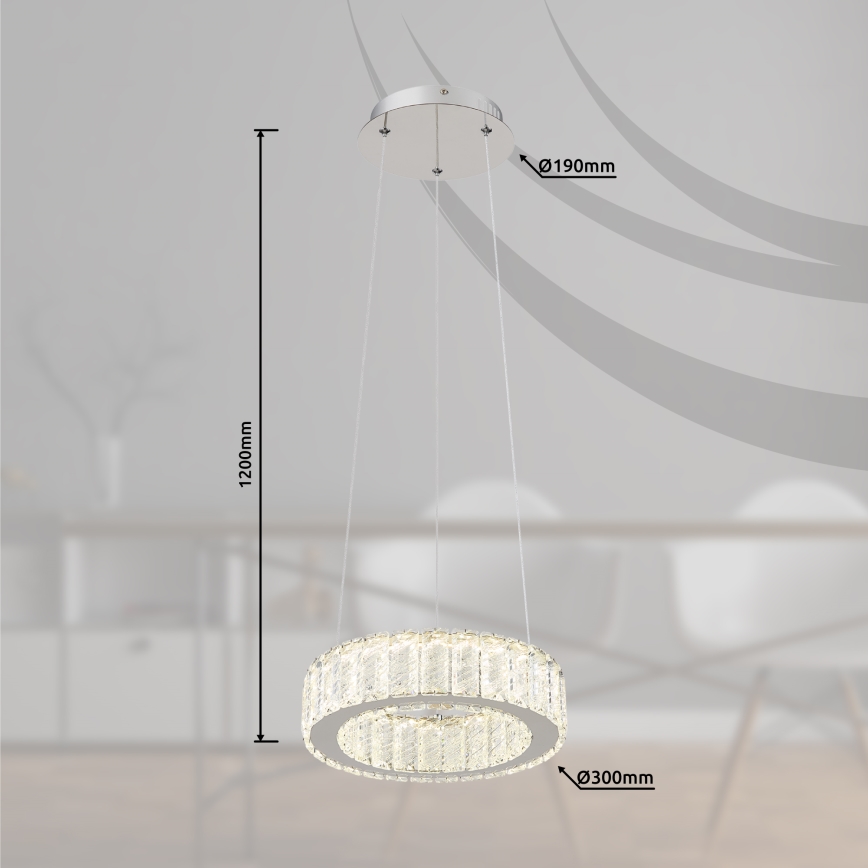 Globo - Candeeiro suspenso LED com regulação LED/30W/230V 2700-6000K diâmetro 30 cm + comando