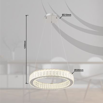 Globo - Candeeiro suspenso LED com regulação LED/50W/230V 2700-6000K diâmetro 50 cm + comando