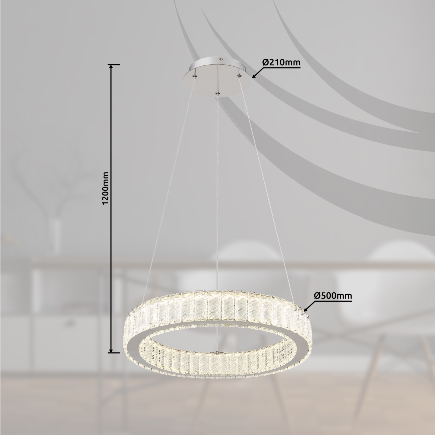Globo - Candeeiro suspenso LED com regulação LED/50W/230V 2700-6000K diâmetro 50 cm + comando