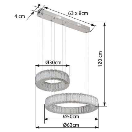 Globo - Candeeiro suspenso LED com regulação LED/80W/230V 2700-6000K + comando