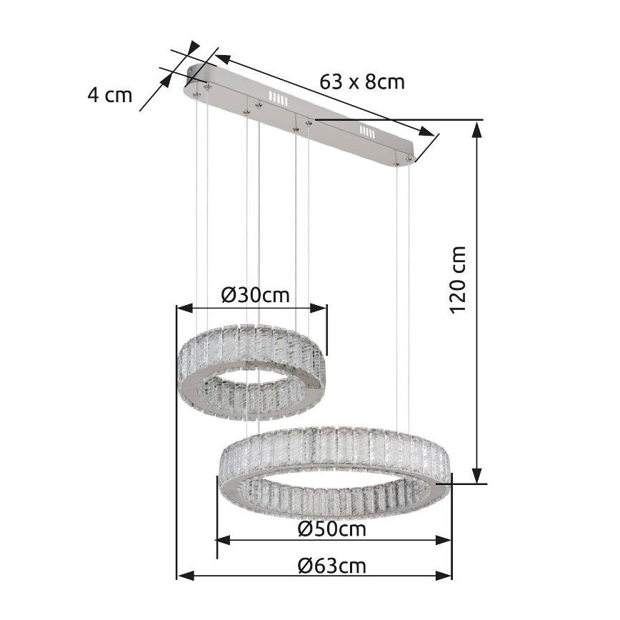 Globo - Candeeiro suspenso LED com regulação LED/80W/230V 2700-6000K + comando