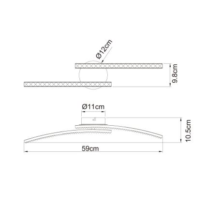 Globo - Candelabro montado à superfície, de casa de banho LED 2xLED/6W/230V IP44