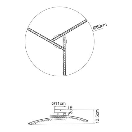 Globo - Candelabro montado à superfície, de casa de banho LED 3xLED/6W/230V IP44