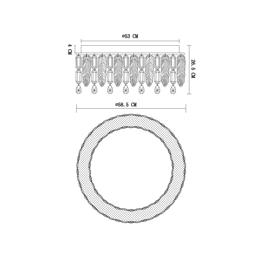 Globo - Candeeiro de teto LED/58W/230V 2700-6000K Ø 58,5 cm + comando remoto