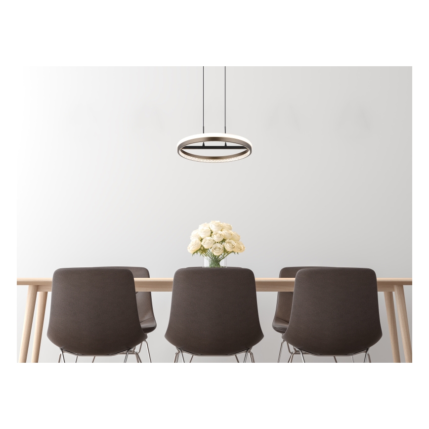 Globo - Candeeiro suspenso LED LED/40W/230V 3000/4000/6000K diâmetro 39,7 cm castanho