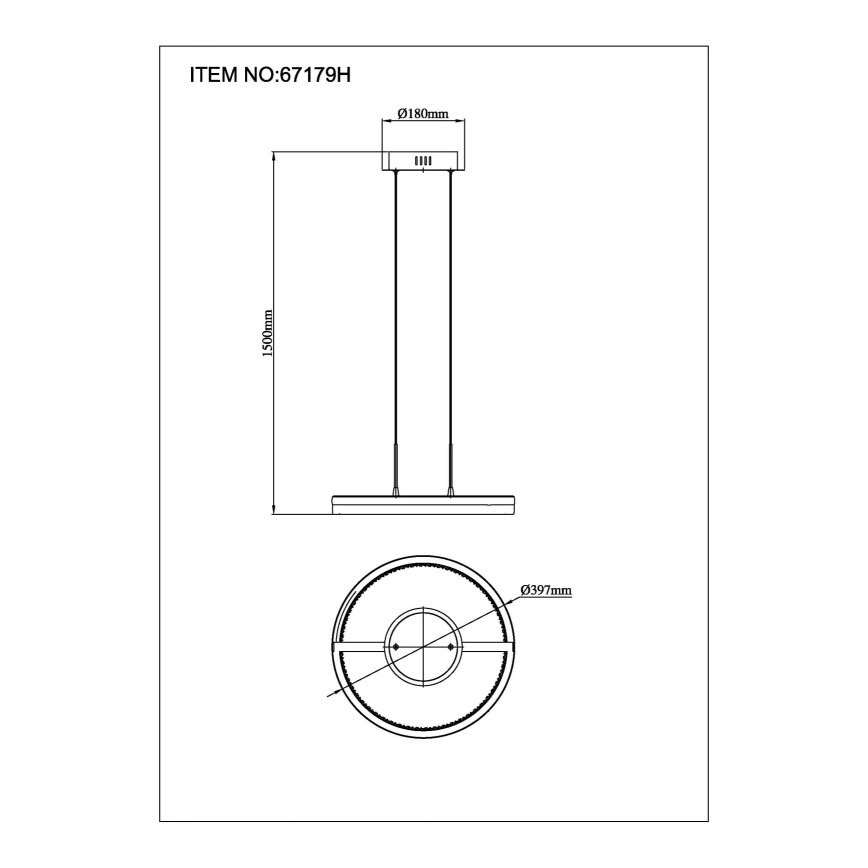 Globo - Candeeiro suspenso LED LED/40W/230V 3000/4000/6000K diâmetro 39,7 cm castanho