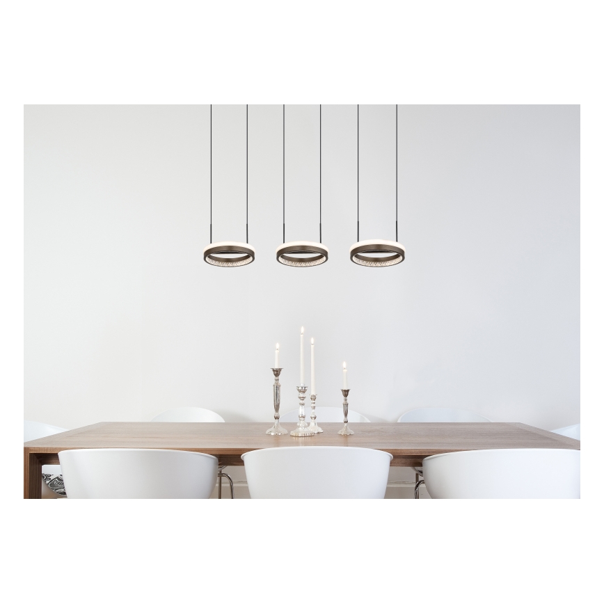 Globo - Candeeiro suspenso LED LED/40W/230V 3000/4000/6000K castanho
