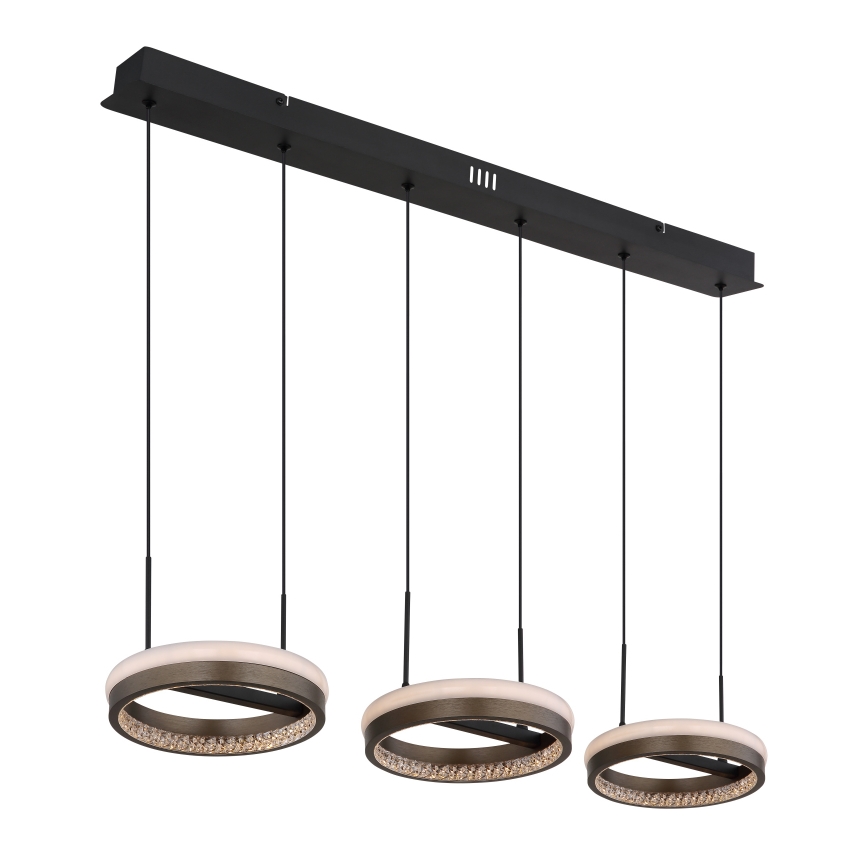 Globo - Candeeiro suspenso LED LED/40W/230V 3000/4000/6000K castanho