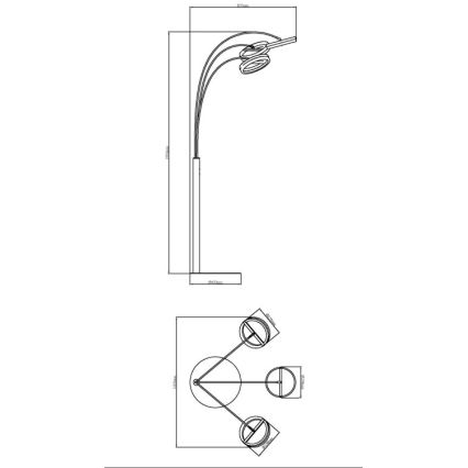 Globo - Candeeiro de pé LED regulável com dimmer tátil LED/48W/230V 3000-6000K