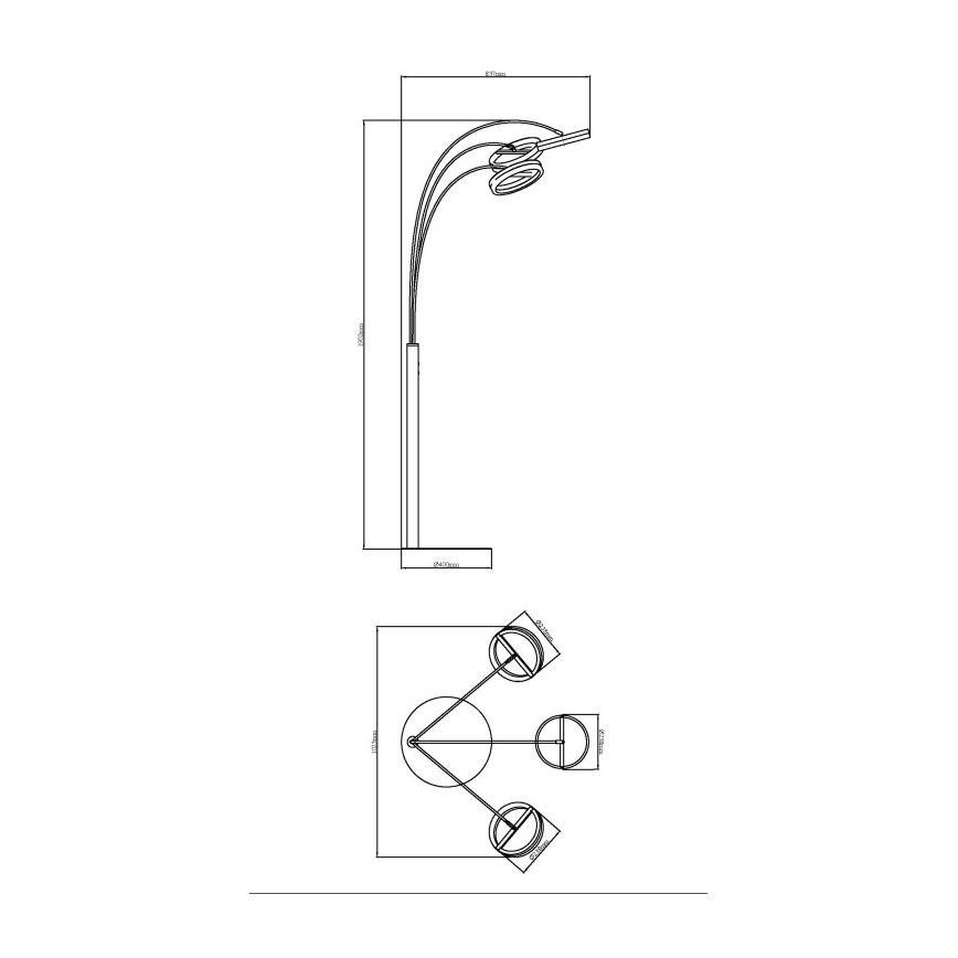 Globo - Candeeiro de pé LED regulável com dimmer tátil LED/48W/230V 3000-6000K