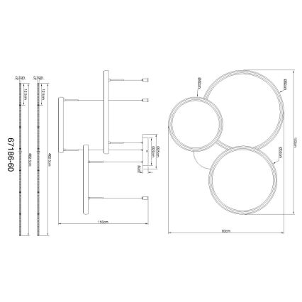 Globo - Candeeiro suspenso LED com regulação LED/55W/230V 2700-6000K preto + comando