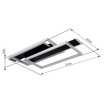 Globo - Iluminação de teto LED LED/40W/230V 62x27 cm cromado mate/preto