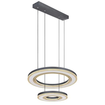 Globo - Candeeiro suspenso LED com regulação LED/50W/230V 2700-6000K diâmetro 50 cm preto + comando