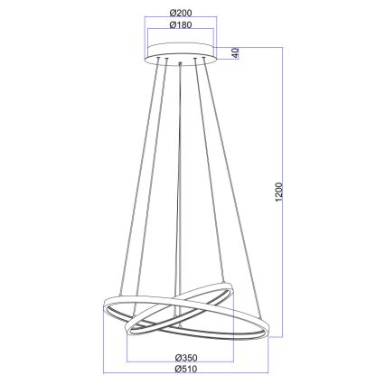 Globo - Candelabro suspenso LED com regulação 2xLED/21W/230V