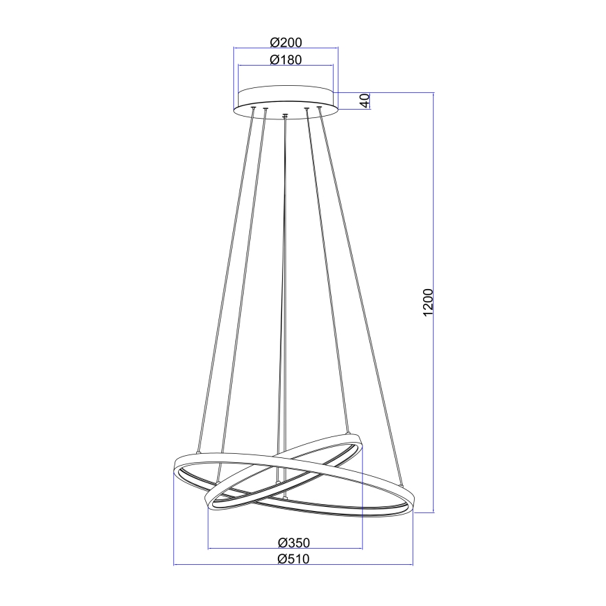 Globo - Candelabro suspenso LED com regulação 2xLED/21W/230V