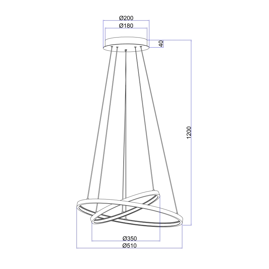 Globo - Candelabro suspenso LED com regulação 2xLED/21W/230V