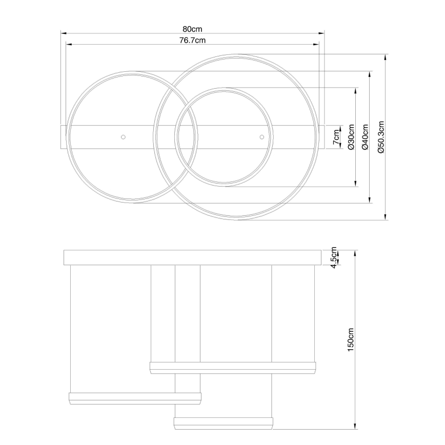 Globo - Candeeiro suspenso LED com regulação LED/55W/230V 2700-6000K + comando