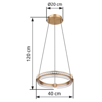 Globo - Candeeiro de cristal suspenso LED regulável LED/36W/230V 2700K-6000K + comando