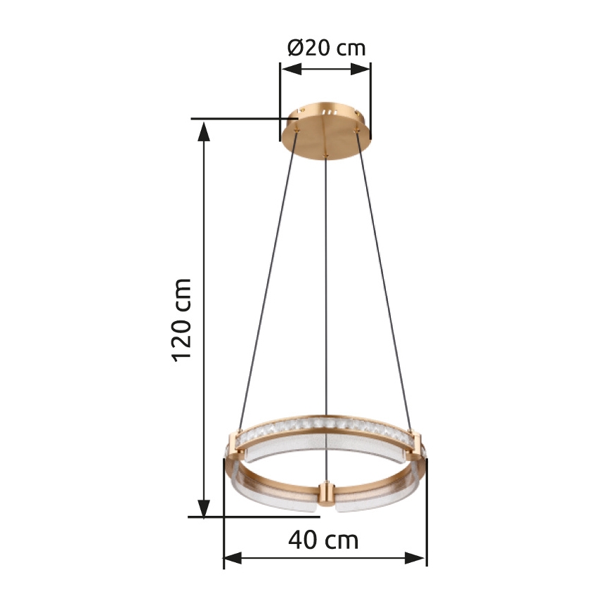Globo - Candeeiro de cristal suspenso LED regulável LED/36W/230V 2700K-6000K + comando
