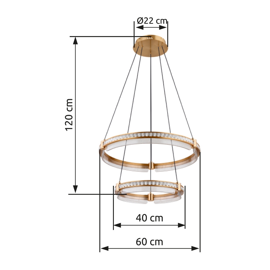 Globo - Candeeiro de cristal suspenso LED regulável  LED/78W/230V 2700K-6000K + comando