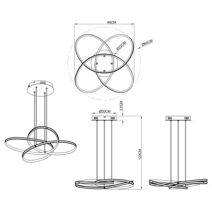 Globo – Candelabro suspenso LED LED/30W/230V