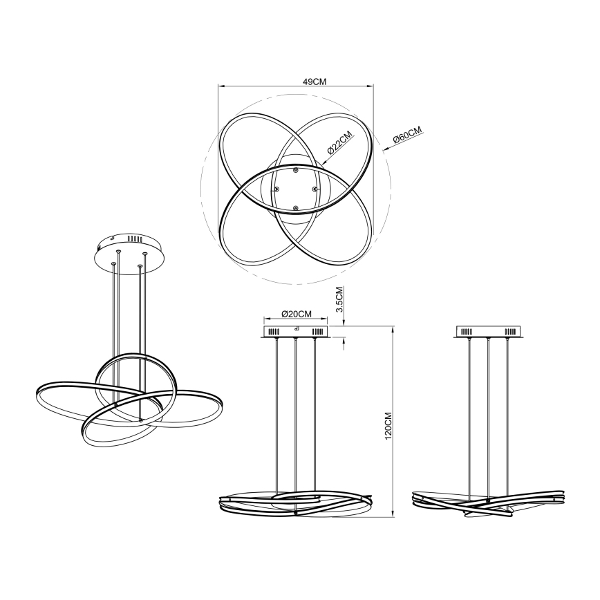 Globo – Candelabro suspenso LED LED/30W/230V