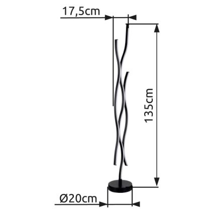 Globo - Candeeiro de chão LED LED/28W/230V 3000K preto