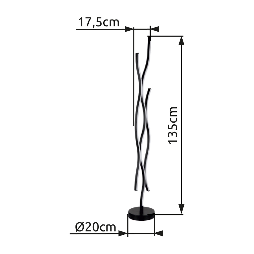 Globo - Candeeiro de chão LED LED/28W/230V 3000K preto