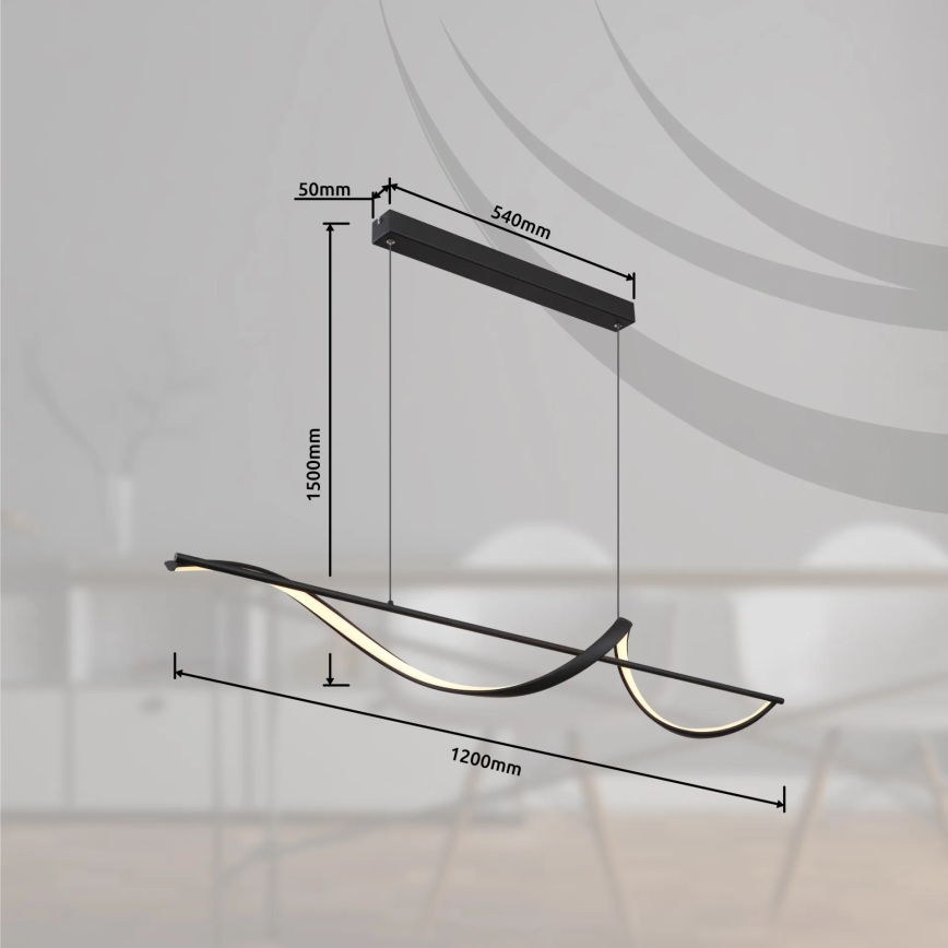 Globo - Candeeiro suspenso LED LED/24W/230V 3000K preto