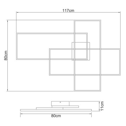 Globo - Iluminação de teto LED com regulação LED/100W/230V 3000-6000K + controlo remoto