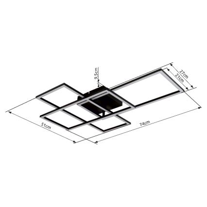 Globo - Iluminação de teto LED com regulação LED/40W/230V 2700-6500K 51x74 cm Wi-Fi Tuya + comando