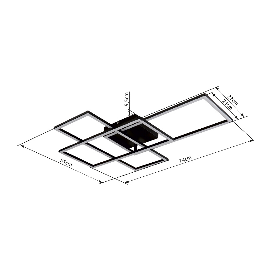 Globo - Iluminação de teto LED com regulação LED/40W/230V 2700-6500K 51x74 cm Wi-Fi Tuya + comando